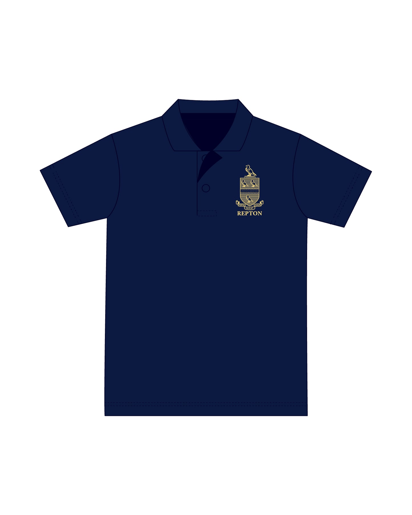 NAVY POLO-(GOLD LOGO)