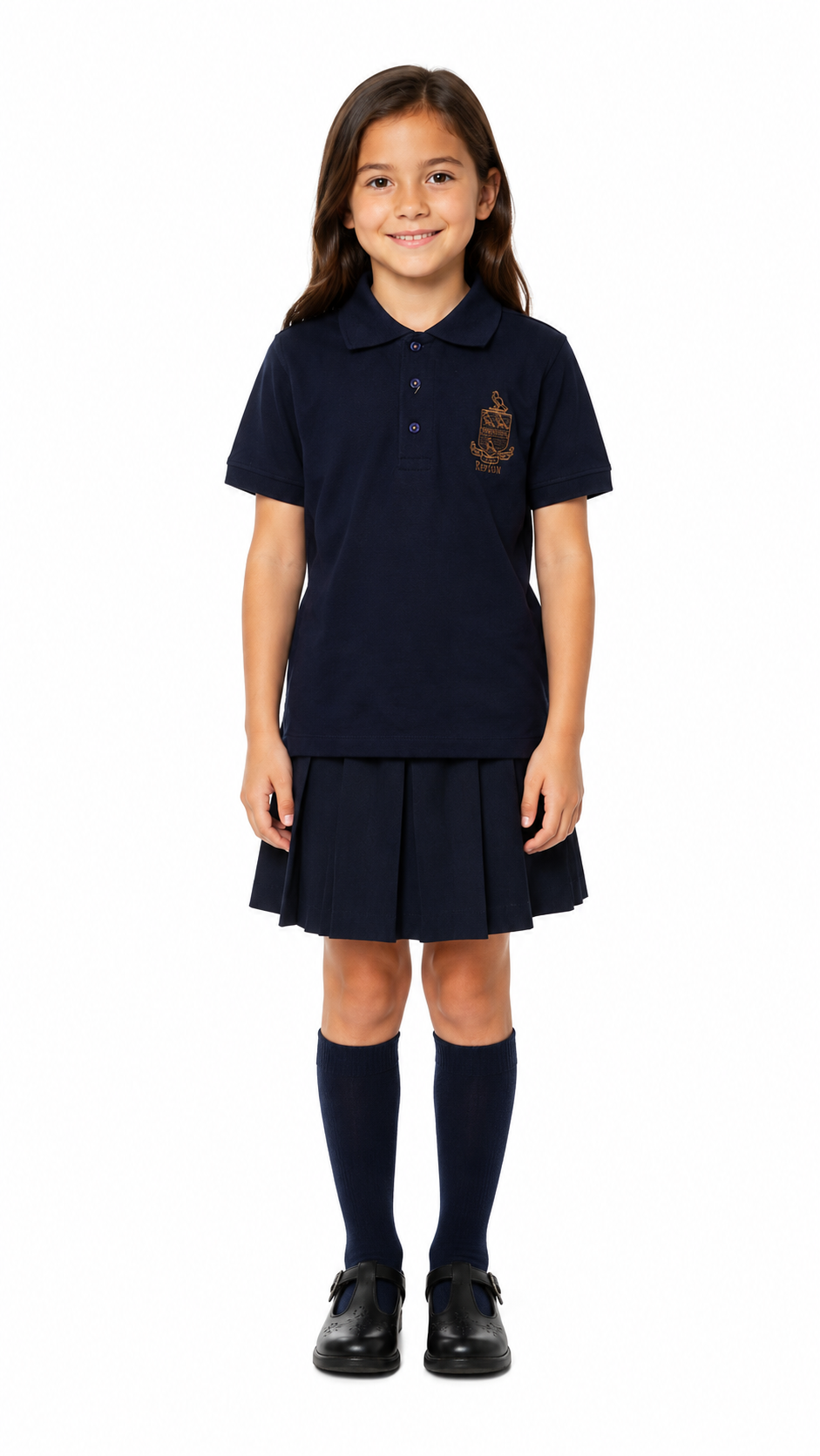 NAVY POLO-(GOLD LOGO)