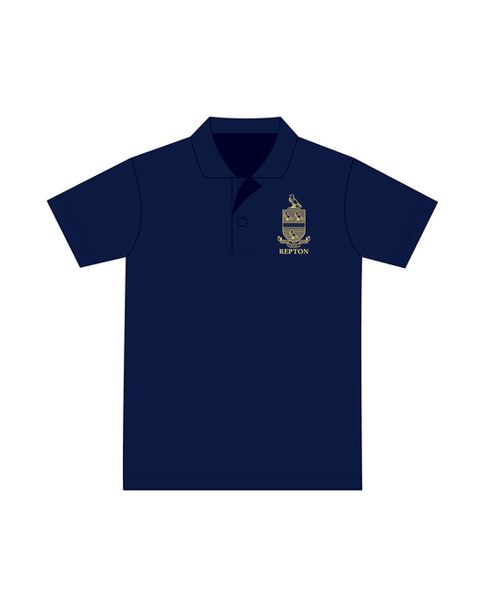 NAVY POLO-(GOLD LOGO)