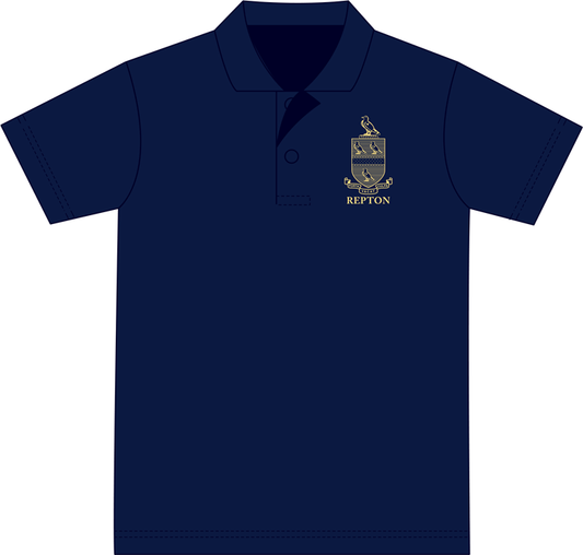 NAVY POLO-(GOLD LOGO)