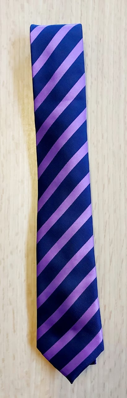 NAVY WITH LILIAC STRIPES TIE-RDXB